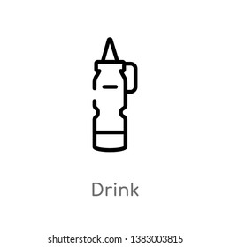 outline drink vector icon. isolated black simple line element illustration from hockey concept. editable vector stroke drink icon on white background