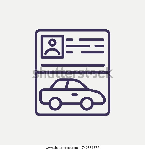 Outline driver license icon.driver license\
vector illustration. Symbol for web and\
mobile
