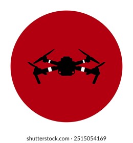 The outline of a drone, a unmanned aerial vehicle, is shown in a red circle, symbolizing an air attack.