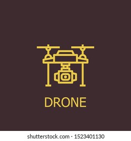 Outline drone vector icon. Drone illustration for web, mobile apps, design. Drone vector symbol.