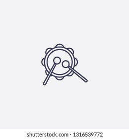 Outline drum icon illustration isolated vector sign symbol