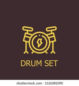 Outline drum set vector icon. Drum set illustration for web, mobile apps, design. Drum set vector symbol.