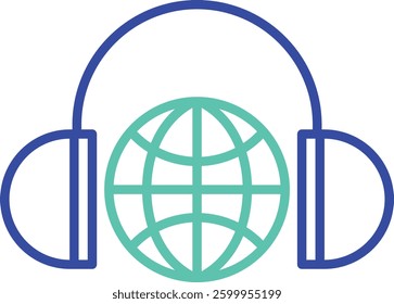 outline dual color vector illustration icon design