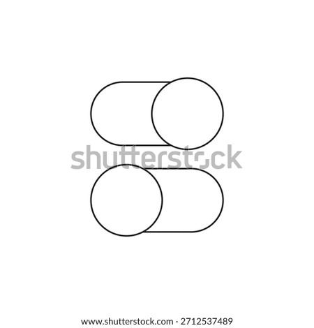 Outline dual toggle switch icons for on and off control.