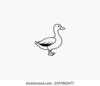outline duck vector art black color illustration design