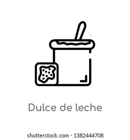 outline dulce de leche vector icon. isolated black simple line element illustration from food and restaurant concept. editable vector stroke dulce de leche icon on white background