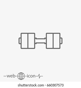 outline dumbbell vector icon