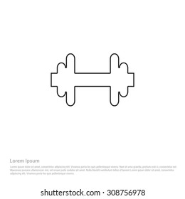 Outline dumbbell weights Icon, Vector Illustration, Flat pictogram icon