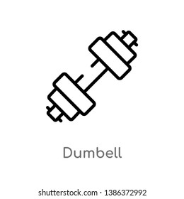 outline dumbell vector icon. isolated black simple line element illustration from free time concept. editable vector stroke dumbell icon on white background