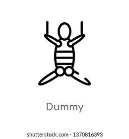 outline dummy vector icon. isolated black simple line element illustration from asian concept. editable vector stroke dummy icon on white background