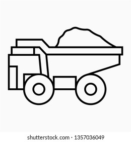 Outline Dump Truck Vector Icon Stock Vector (Royalty Free) 1357036049 ...