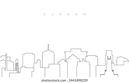 Outline Durham skyline. Trendy template with Durham buildings and landmarks in line style. Stock vector design. 