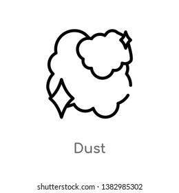 outline dust vector icon. isolated black simple line element illustration from magic concept. editable vector stroke dust icon on white background