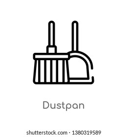 outline dustpan vector icon. isolated black simple line element illustration from cleaning concept. editable vector stroke dustpan icon on white background