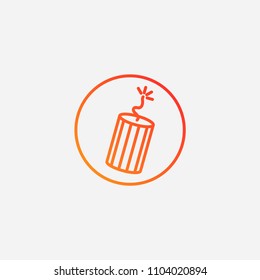 Outline dynamit icon,gradient illustration,vector tnt sign,bomb symbol