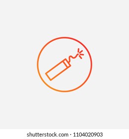 Outline dynamit icon,gradient illustration,vector tnt sign,bomb symbol