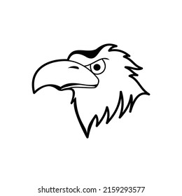 Outline eagle head. Eagle face vector logo