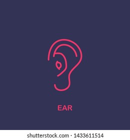 Outline ear icon.ear vector illustration. Symbol for web and mobile