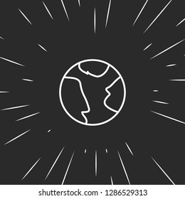 Outline earth icon illustration isolated vector sign symbol