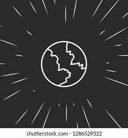 Outline earth icon illustration isolated vector sign symbol