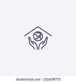 Outline earth icon illustration isolated vector sign symbol