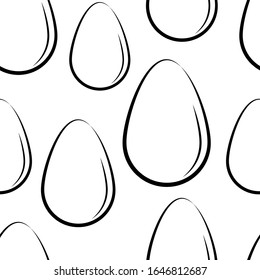 Outline easter egg pattern isolated on white. Vector stock Illustration for Easter holidays design. Doodla coloring