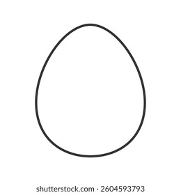 Outline Easter egg vector illustration in black and white minimal style