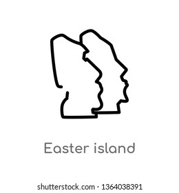 outline easter island vector icon. isolated black simple line element illustration from monuments concept. editable vector stroke easter island icon on white background