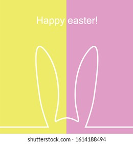 Outline of easter rabbit ears on the yellow