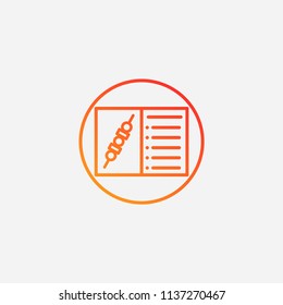 Outline eat menu icon illustration,vector food  sign symbol