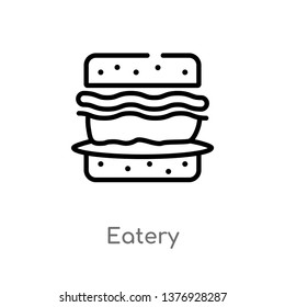 outline eatery vector icon. isolated black simple line element illustration from food concept. editable vector stroke eatery icon on white background