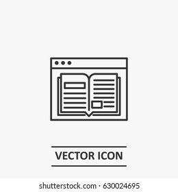 Outline e-book  icon illustration vector symbol