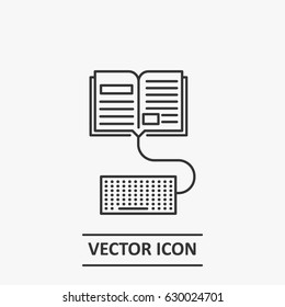 Outline e-book  icon illustration vector symbol