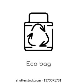 outline eco bag vector icon. isolated black simple line element illustration from ecology concept. editable vector stroke eco bag icon on white background