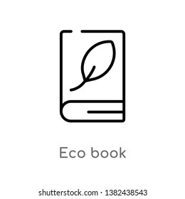 outline eco book vector icon. isolated black simple line element illustration from education concept. editable vector stroke eco book icon on white background