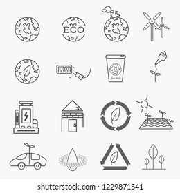 outline eco concept icon vector eps10