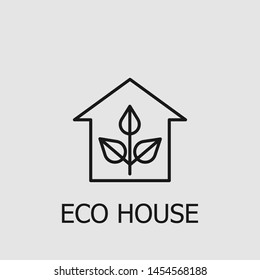 Outline eco house vector icon. Eco house illustration for web, mobile apps, design. Eco house vector symbol.