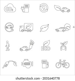 Conjunto de colecciones de iconos plano del mundo ecológico