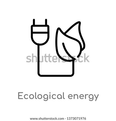 outline ecological energy source vector icon. isolated black simple line element illustration from ecology concept. editable vector stroke ecological energy source icon on white background