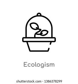 outline ecologism vector icon. isolated black simple line element illustration from ecology concept. editable vector stroke ecologism icon on white background