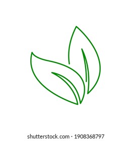 Outline ecology leaf icon isolated on white background. Vector illustration for graphic design or ecology content