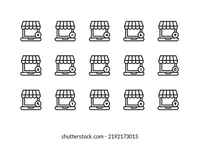 Outline Ecommerce Icons, Editable Outline Ecommerce Icons