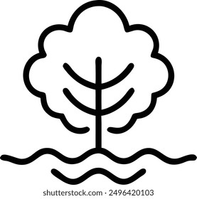 outline ecosystem icon in linear style stroke vector