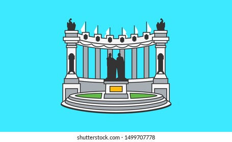 Outline Ecuador Guayas Guayaquil City cityscape monument symbol building. Trendy Vector Illustration linear art design style. Business Travel and Tourism Concept with Historic Architecture.