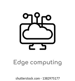 outline edge computing vector icon. isolated black simple line element illustration from general-1 concept. editable vector stroke edge computing icon on white background