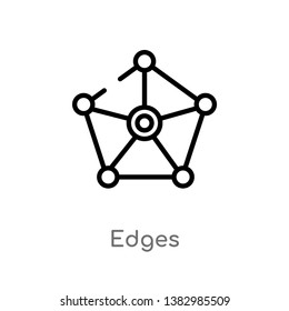 outline edges vector icon. isolated black simple line element illustration from logo concept. editable vector stroke edges icon on white background