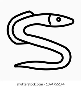 Outline eel vector icon