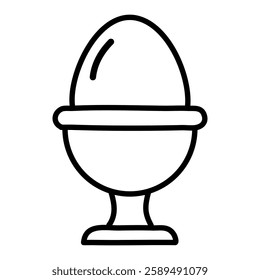 Outline egg cup vector icon for web design isolated on white background. Vector illustration.