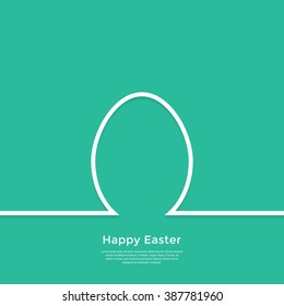 Outline Egg. Happy Easter greeting card. Minimal abstract background. Vector illustration. 