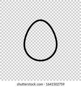 outline egg icon vector flat on transparent background